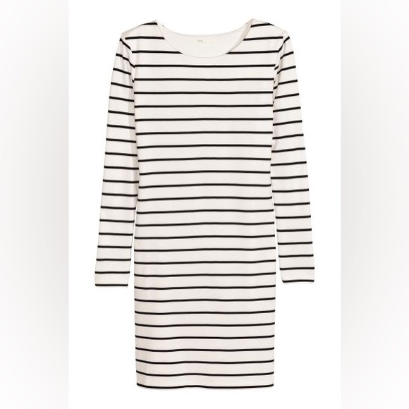 H&M Basics: Striped Long-sleeve Jersey Dress - Picture 5 of 8